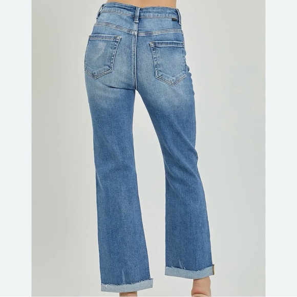 RISEN High Rise Button Fly Ankle Straight Leg. Size 5 /27” - Picture 4 of 16